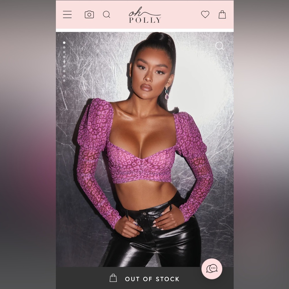 NWT Oh polly puff sleeve crop top